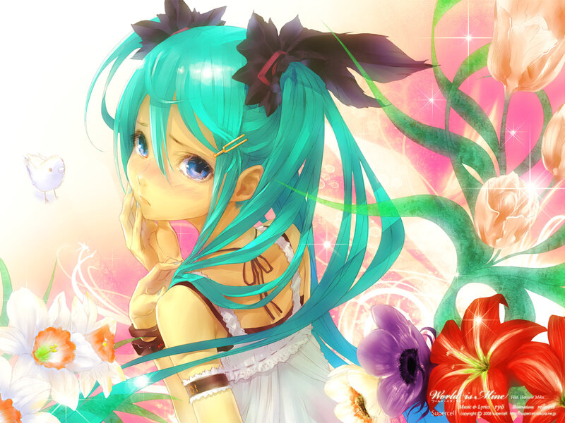 Miku in a flower garden