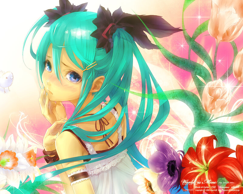 Miku in a flower garden