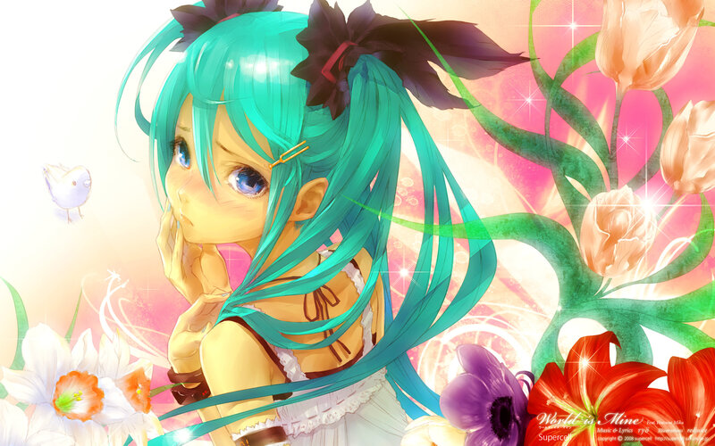 Miku in a flower garden