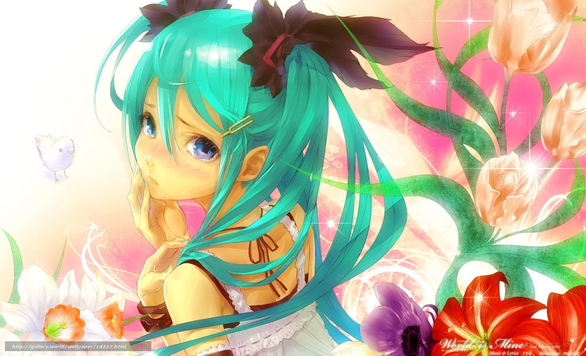 Miku in a flower garden