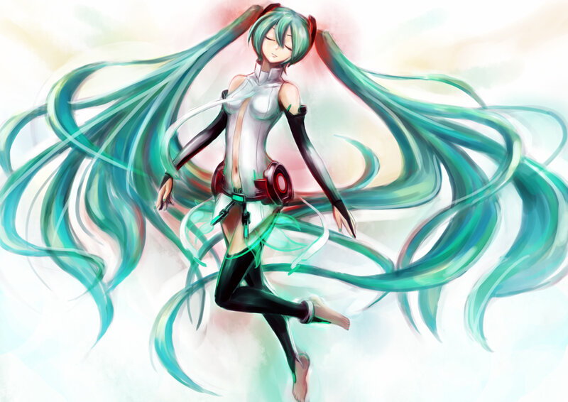 Miku in a flowing pose