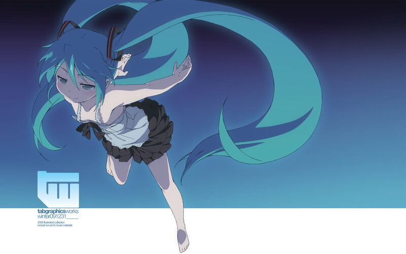 Miku in a flowing pose