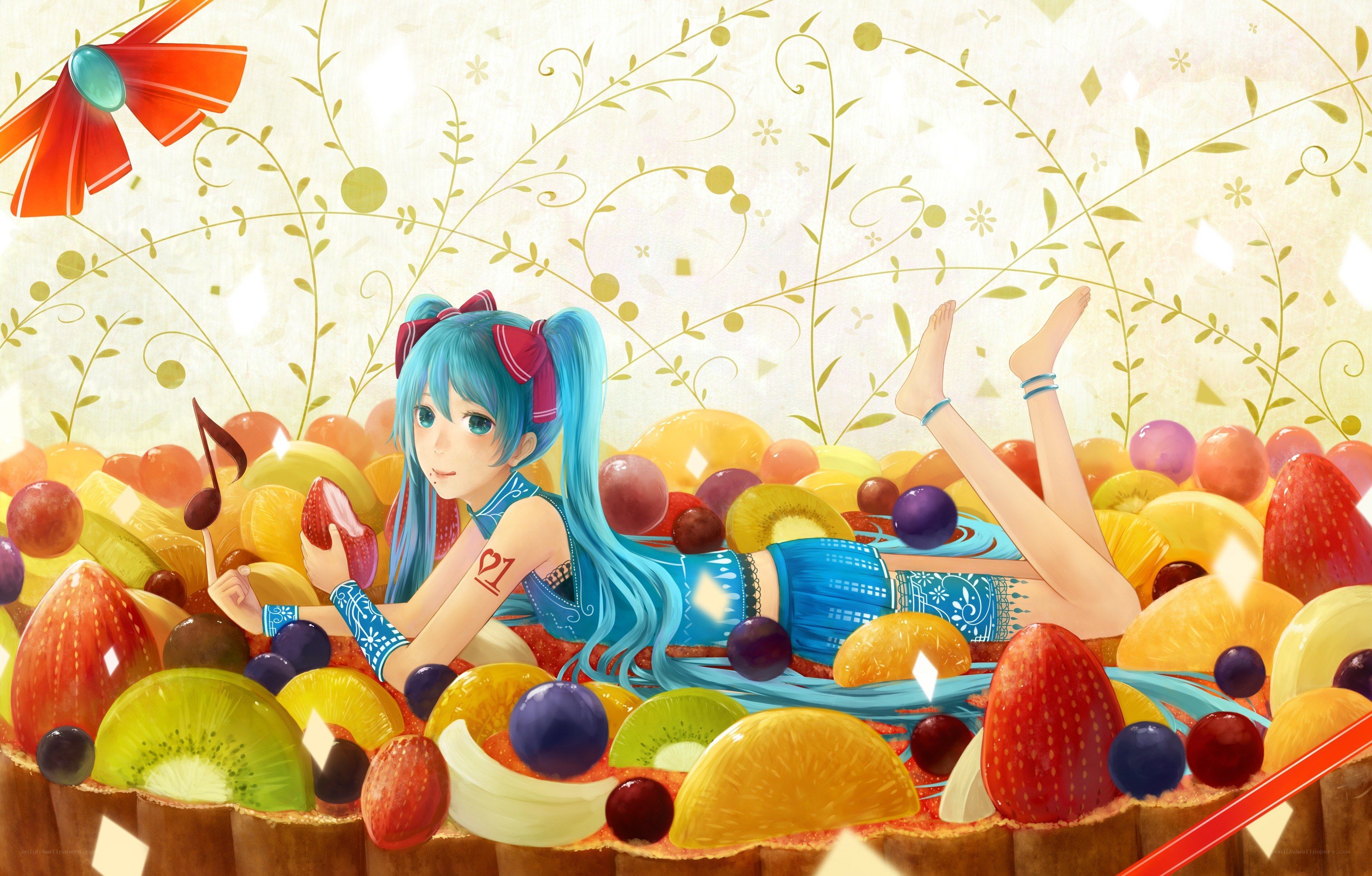 Miku in a fruit garden