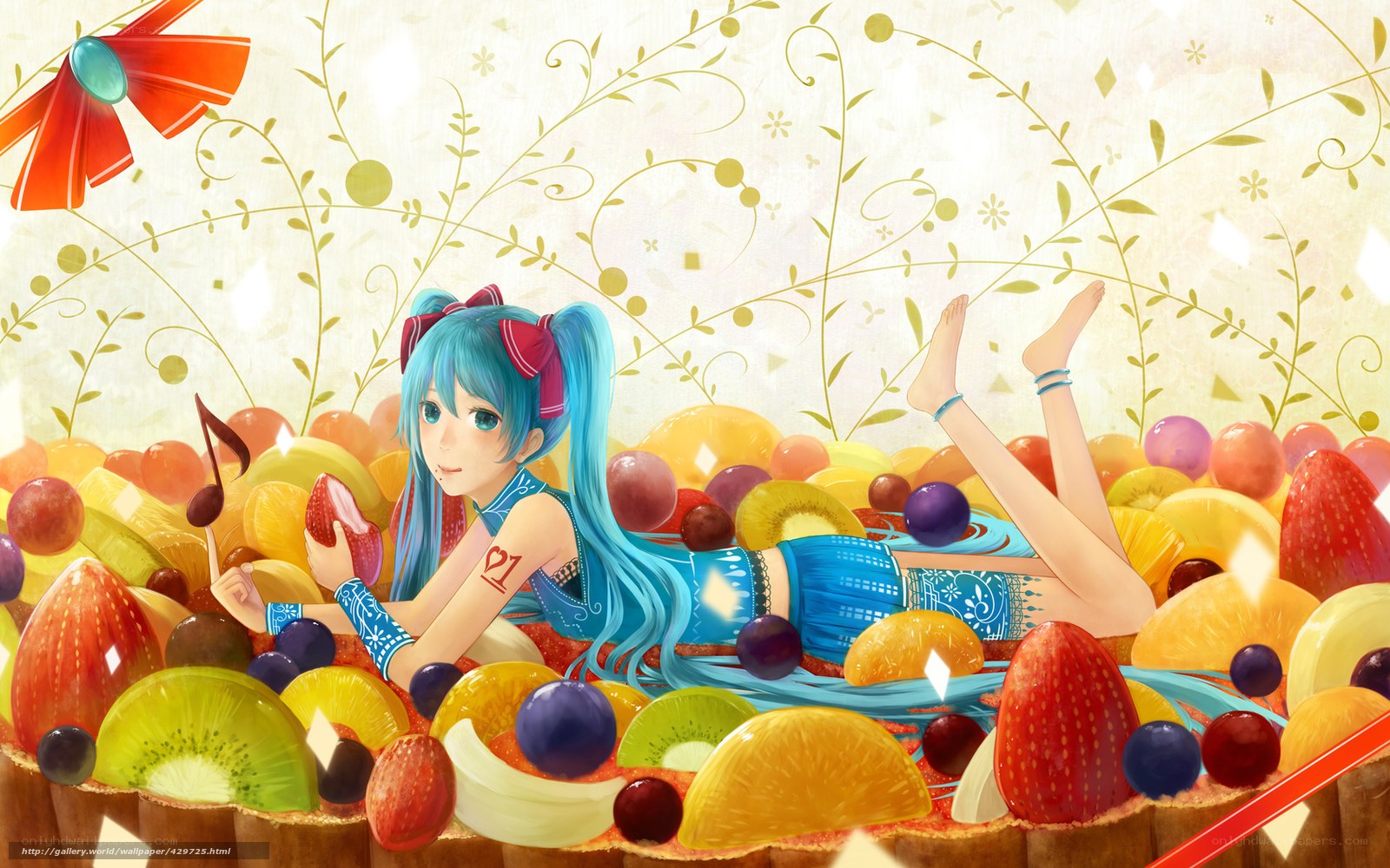 Miku in a fruit garden