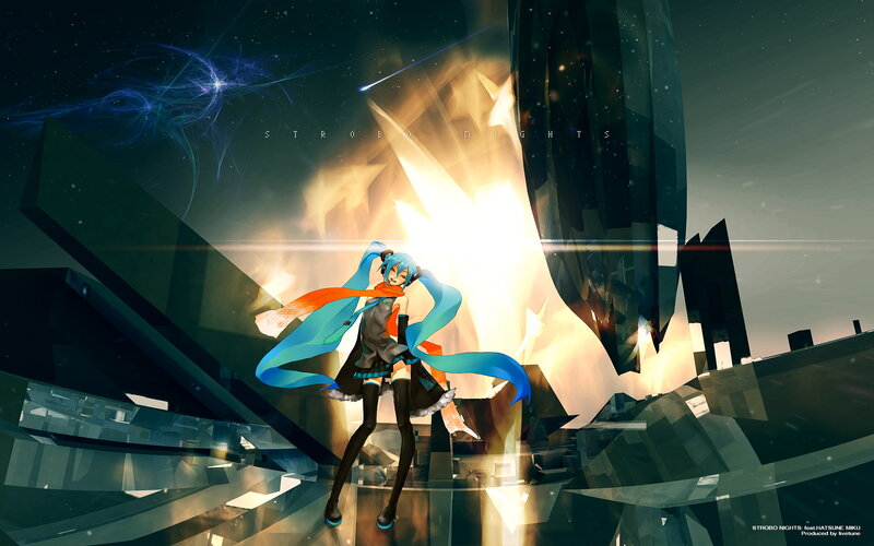Miku in a futuristic city