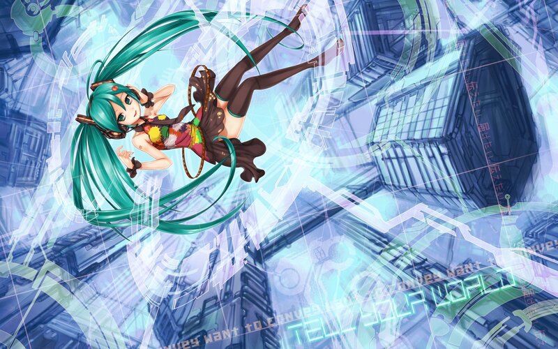 Miku in a futuristic city