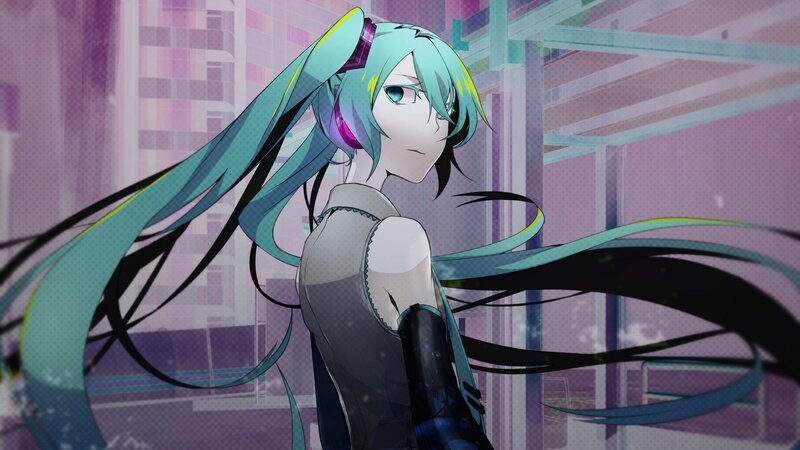Miku in a futuristic city