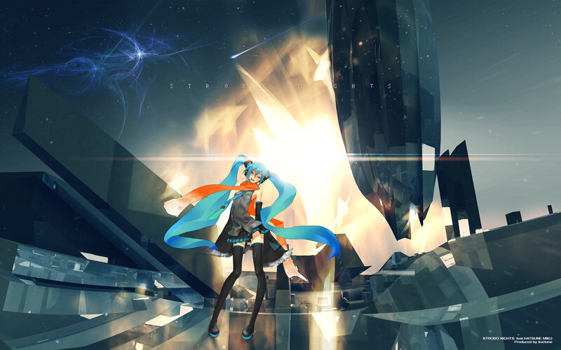 Miku in a futuristic city
