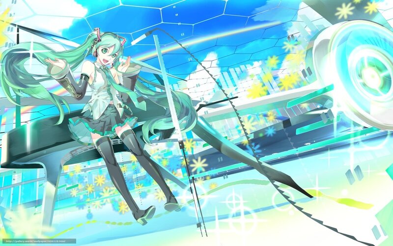 Miku in a futuristic city