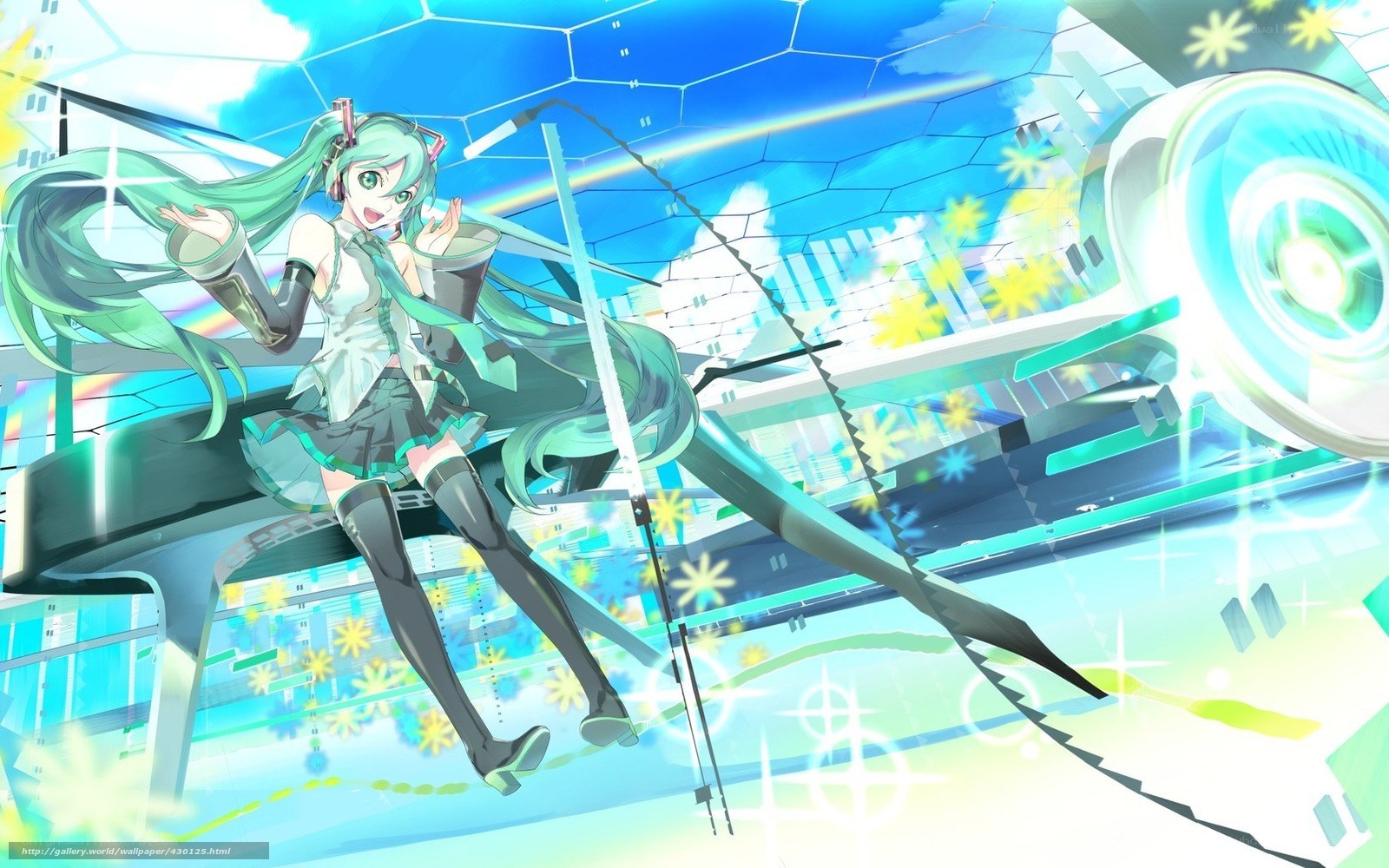 Miku in a futuristic city