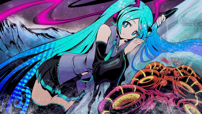 Miku in a futuristic landscape