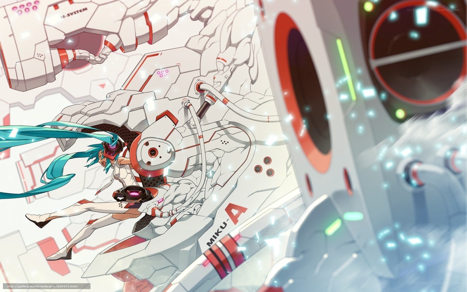 Miku in a futuristic mech