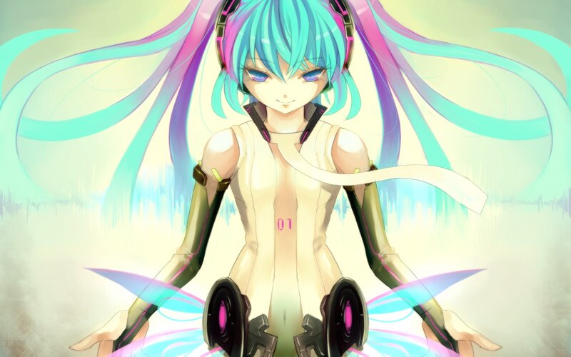 Miku in a futuristic outfit