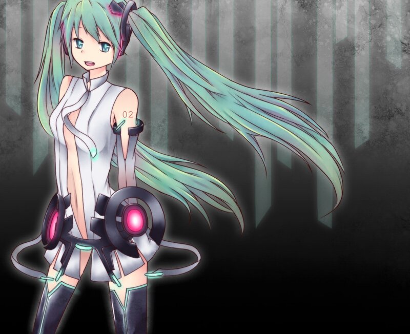 Miku in a futuristic outfit