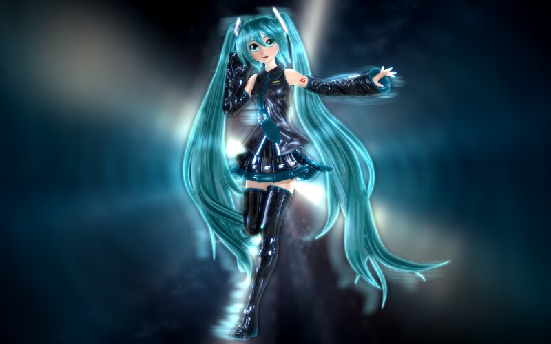 Miku in a futuristic outfit
