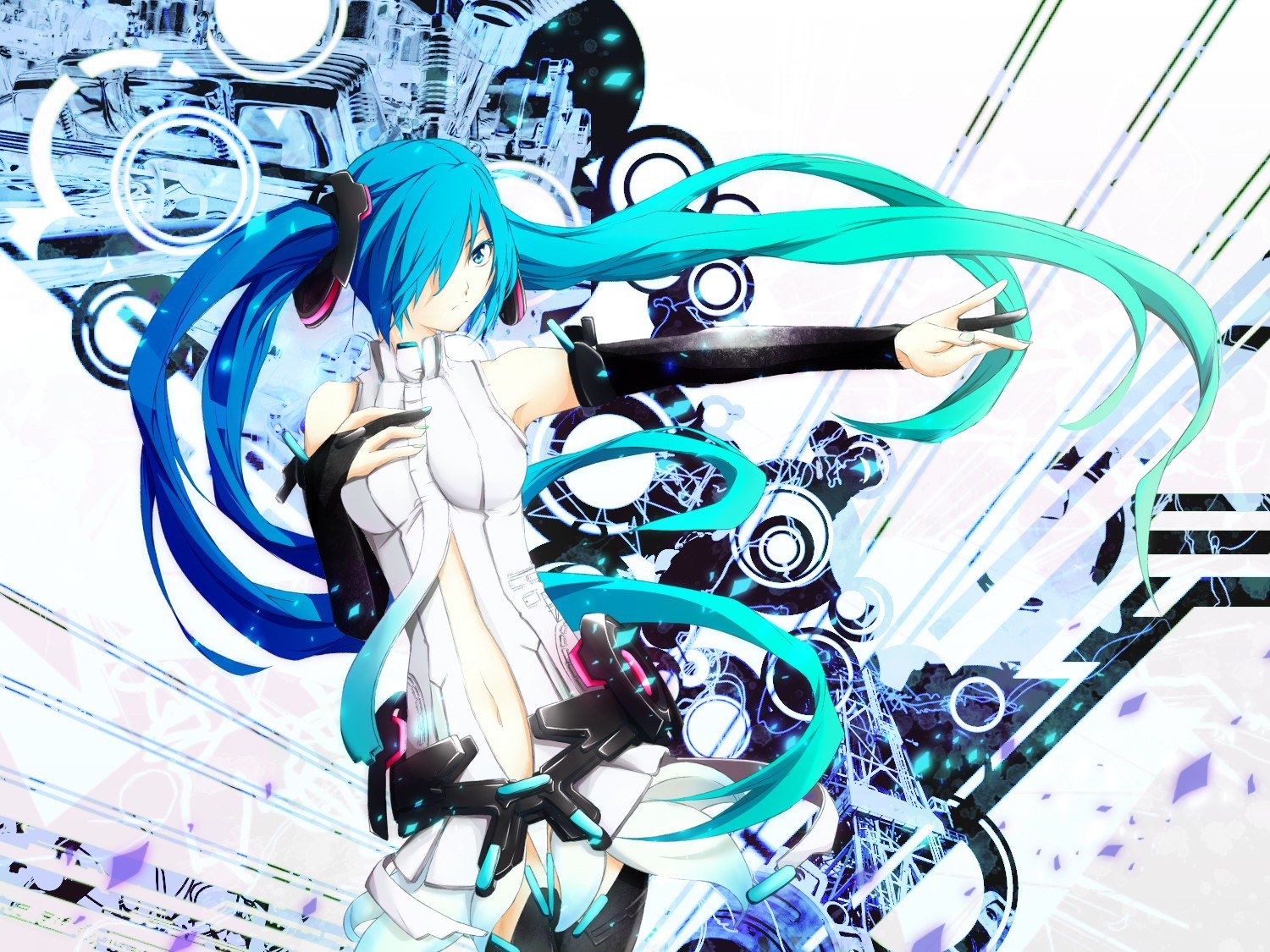 Miku in a futuristic setting