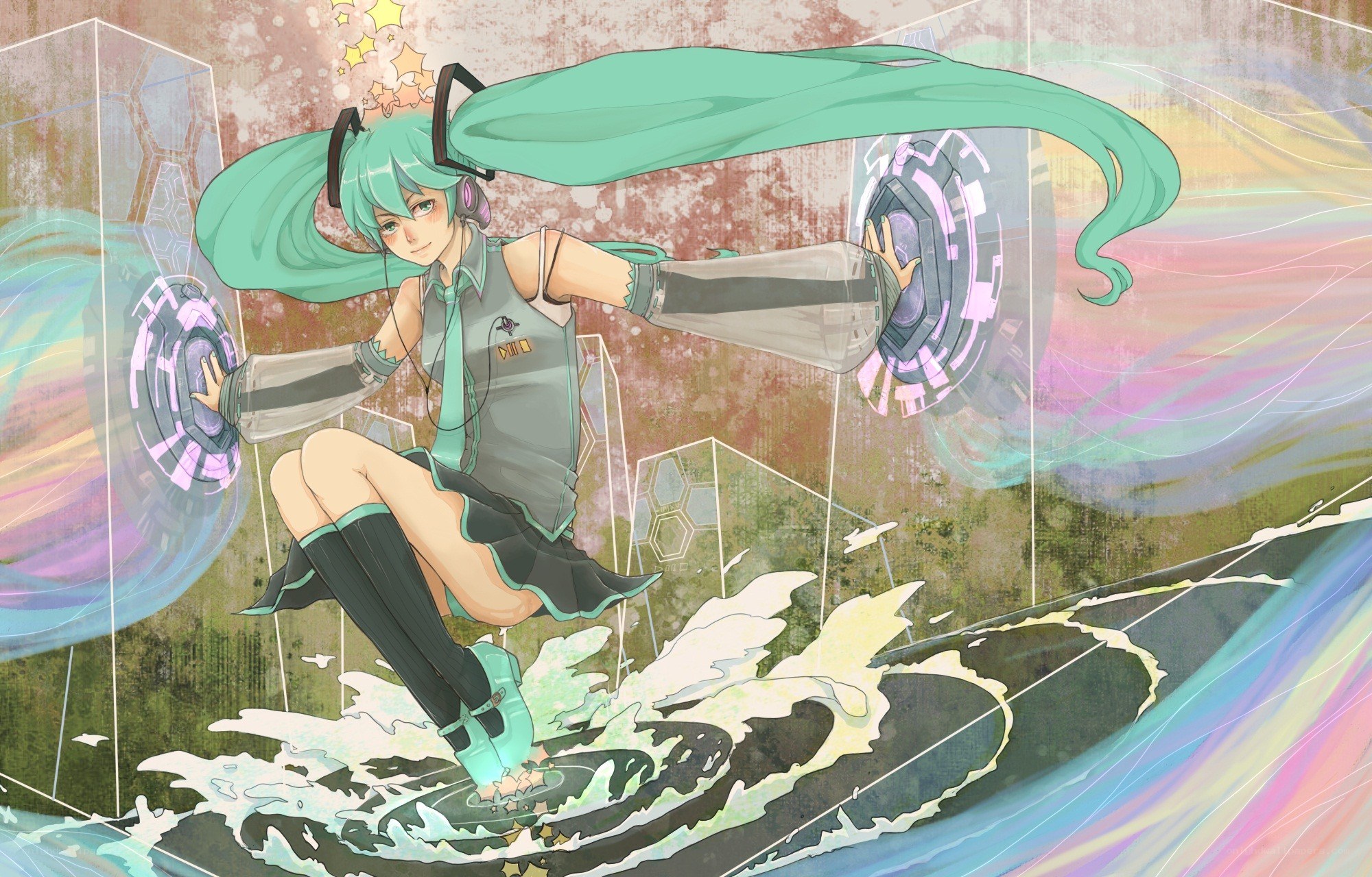 Miku in a futuristic setting