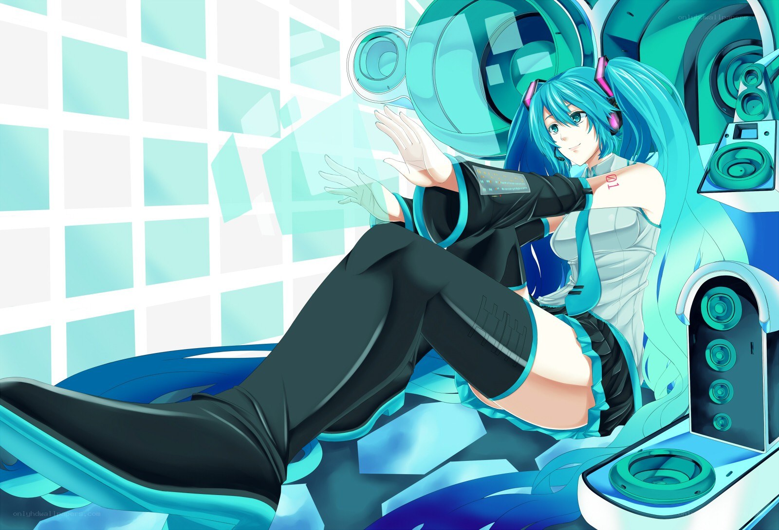 Miku in a futuristic setting