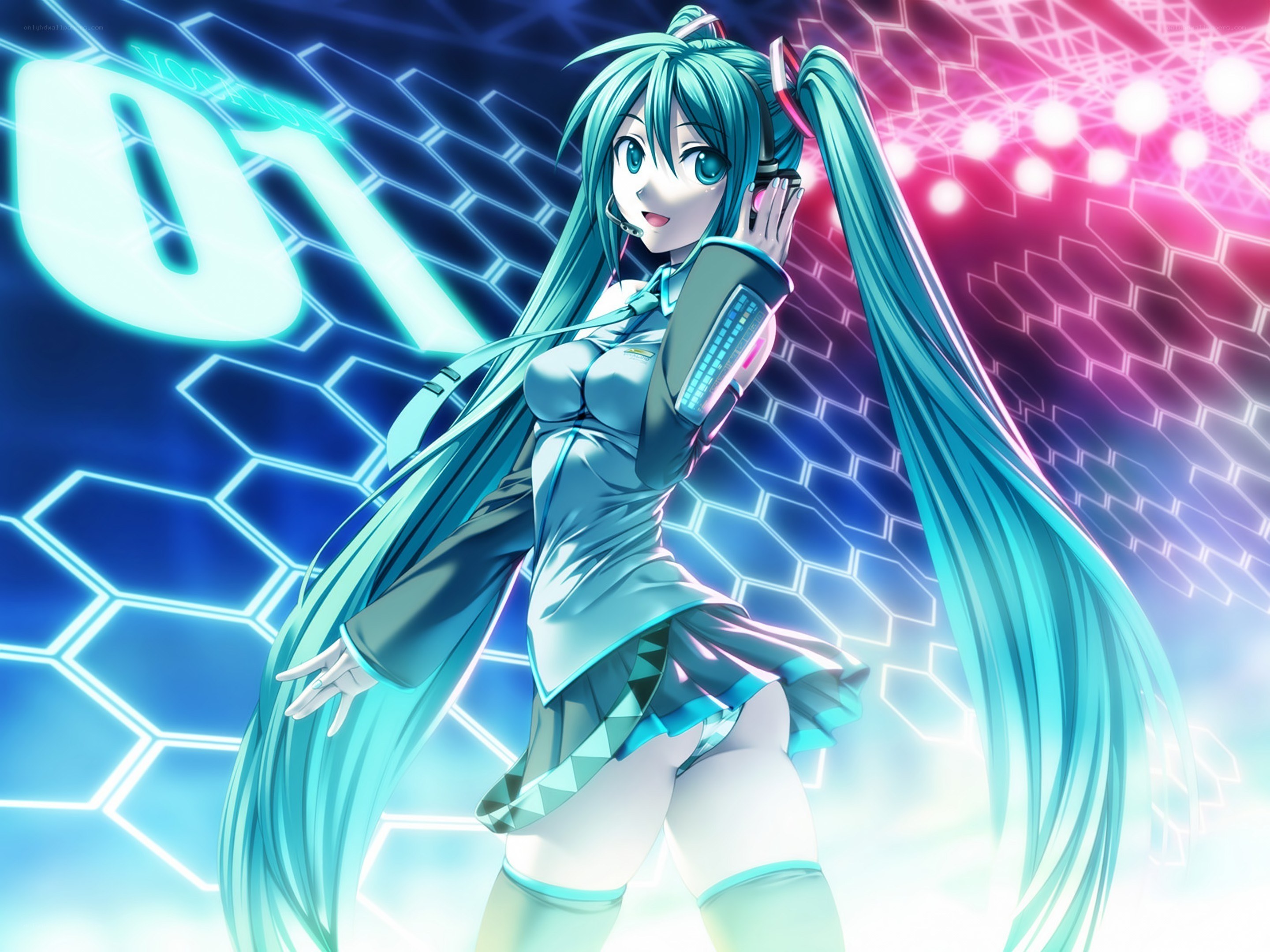 Miku in a futuristic setting