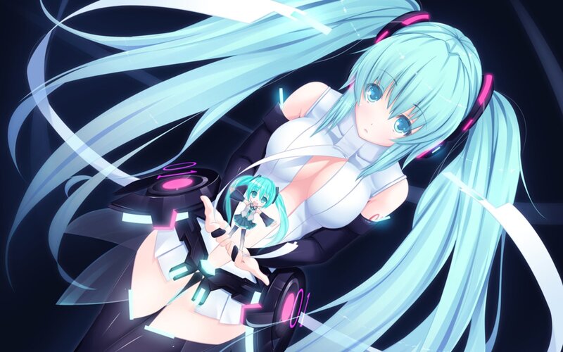 Miku in a futuristic setting