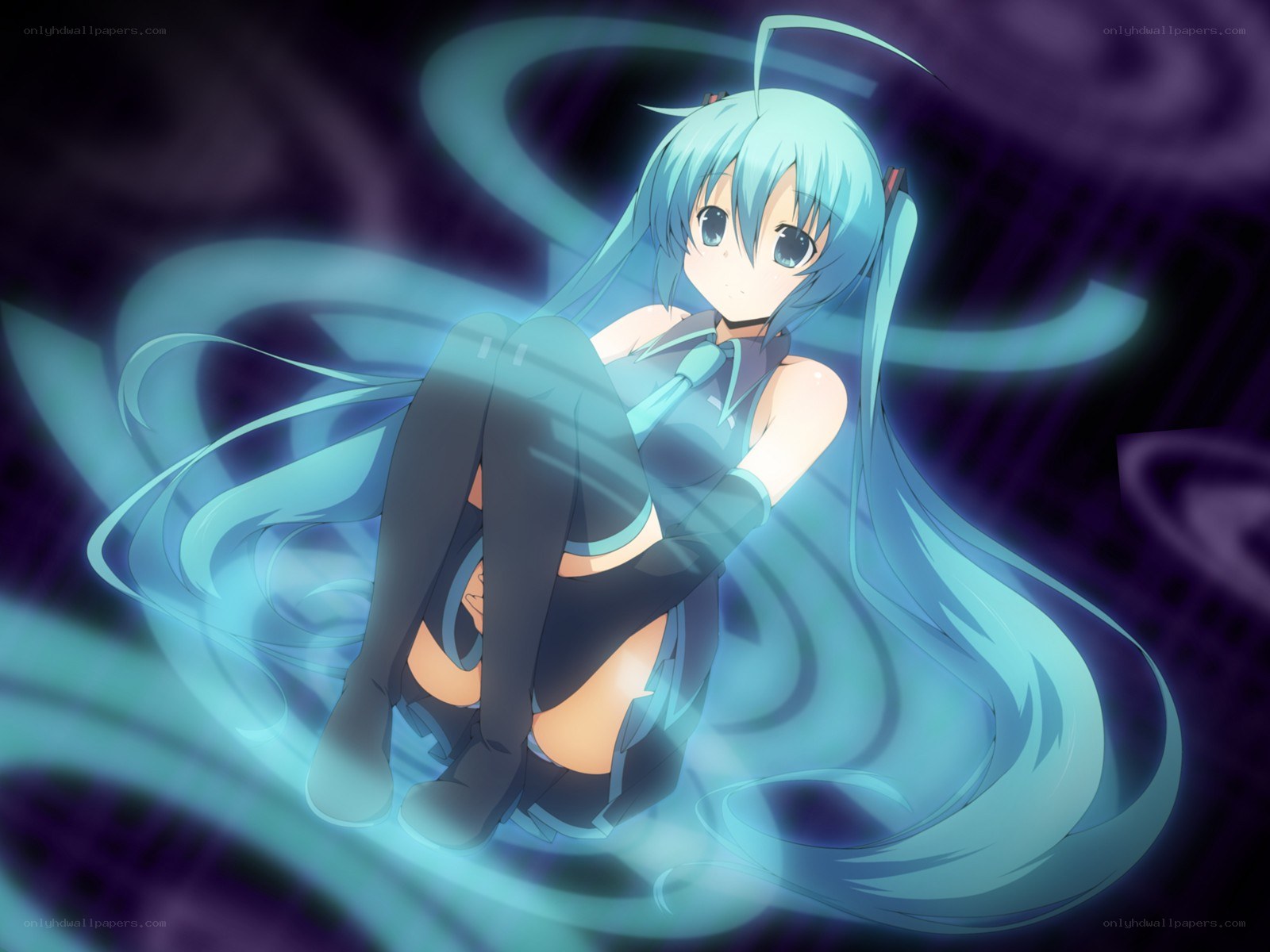 Miku in a glowing aura