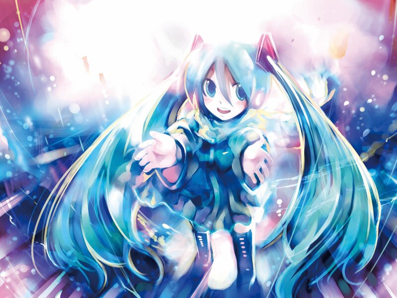 Miku in a glowing aura