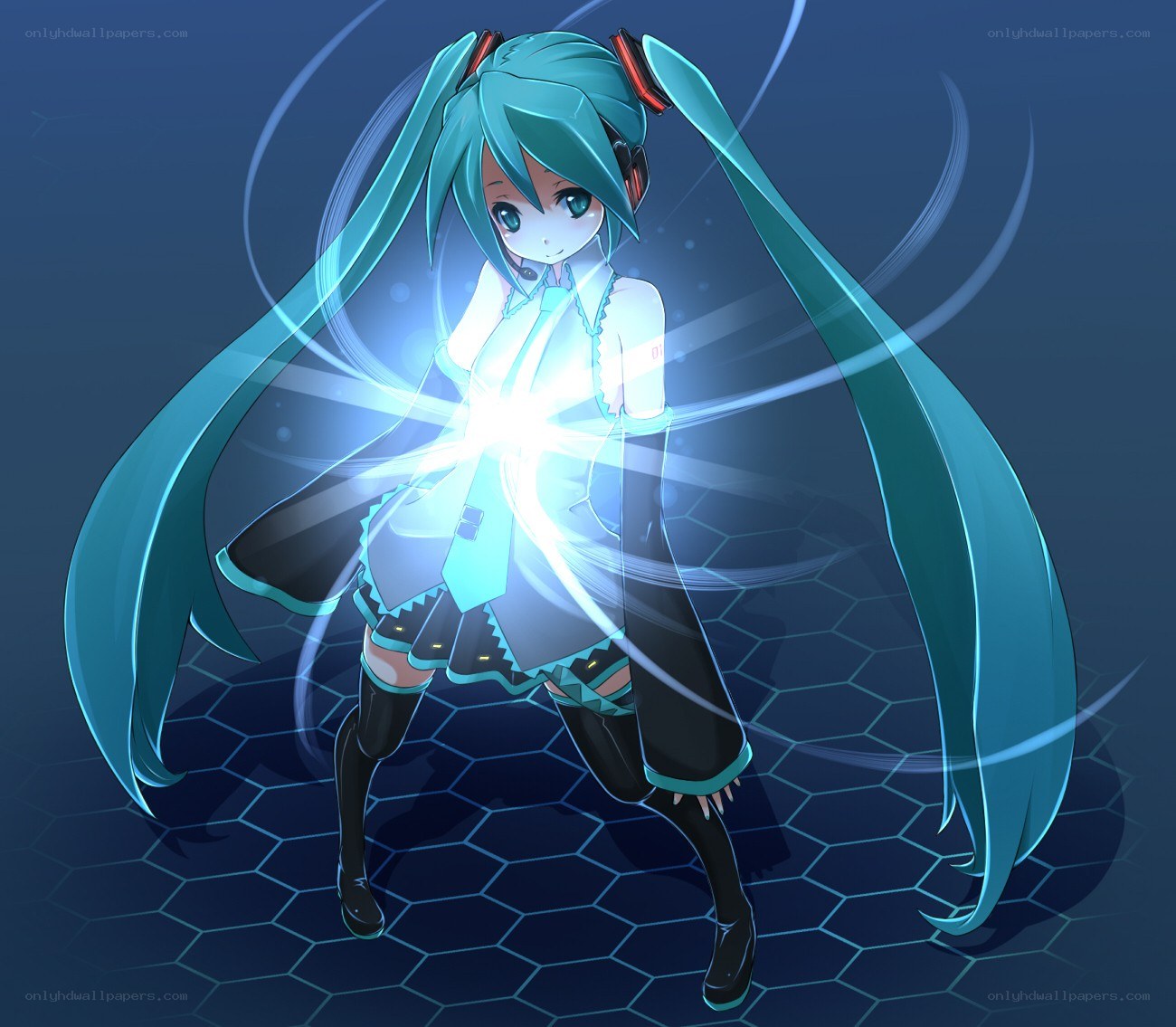 Miku in a glowing pose