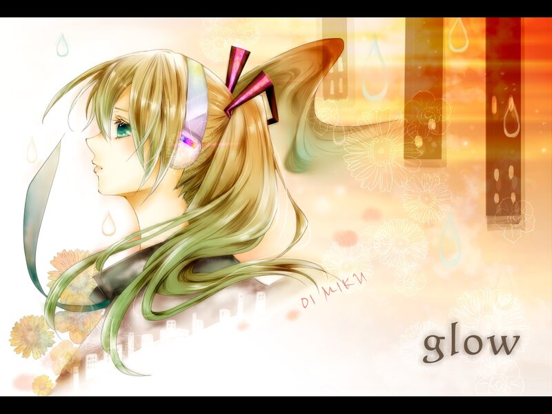 Miku in a glowing sunset