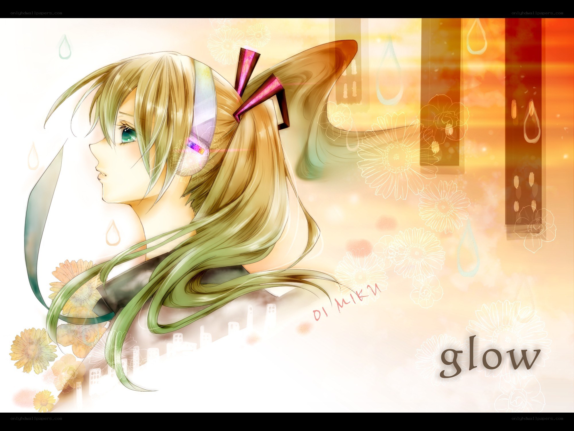 Miku in a glowing sunset