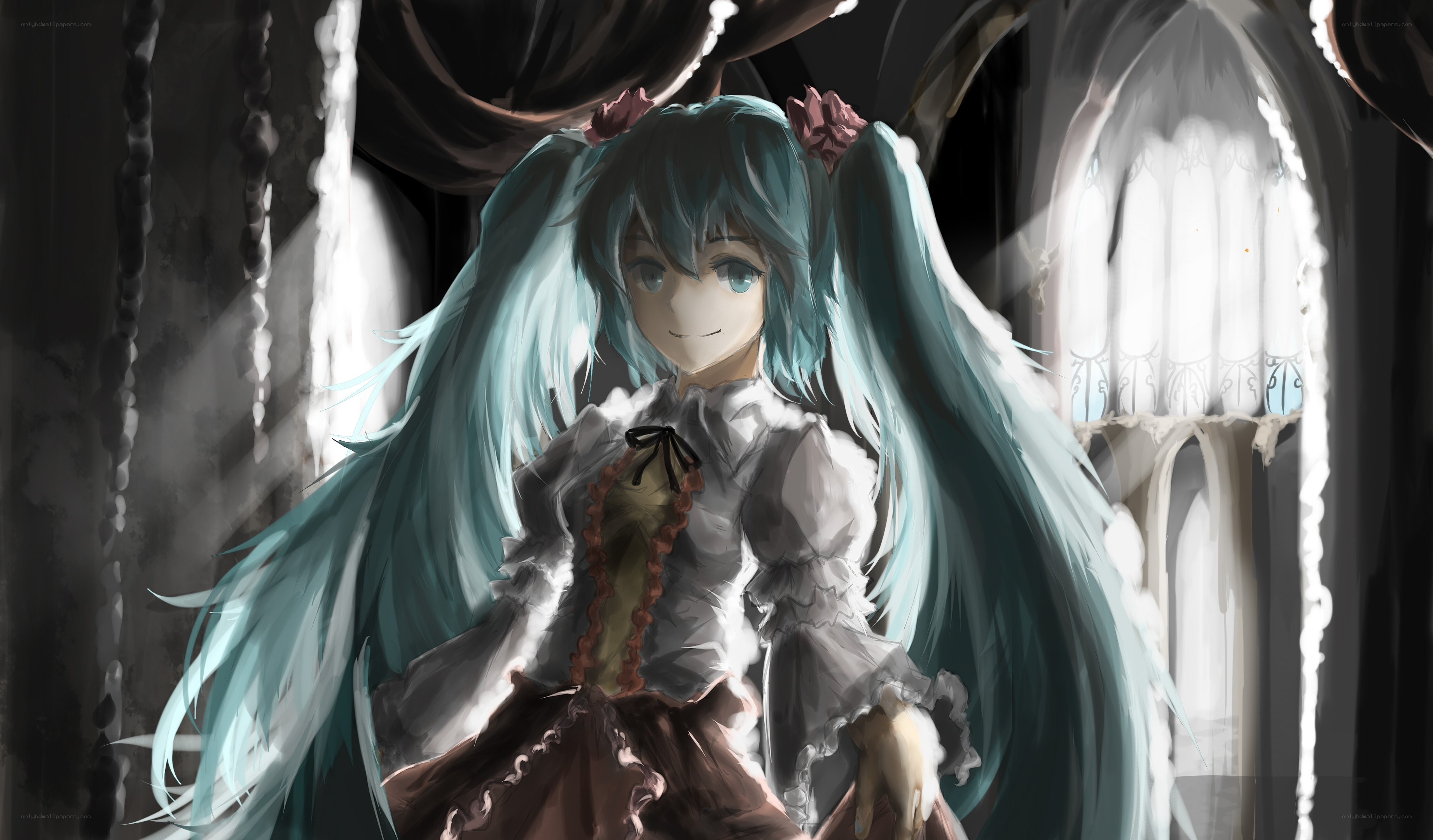 Miku in a gothic cathedral
