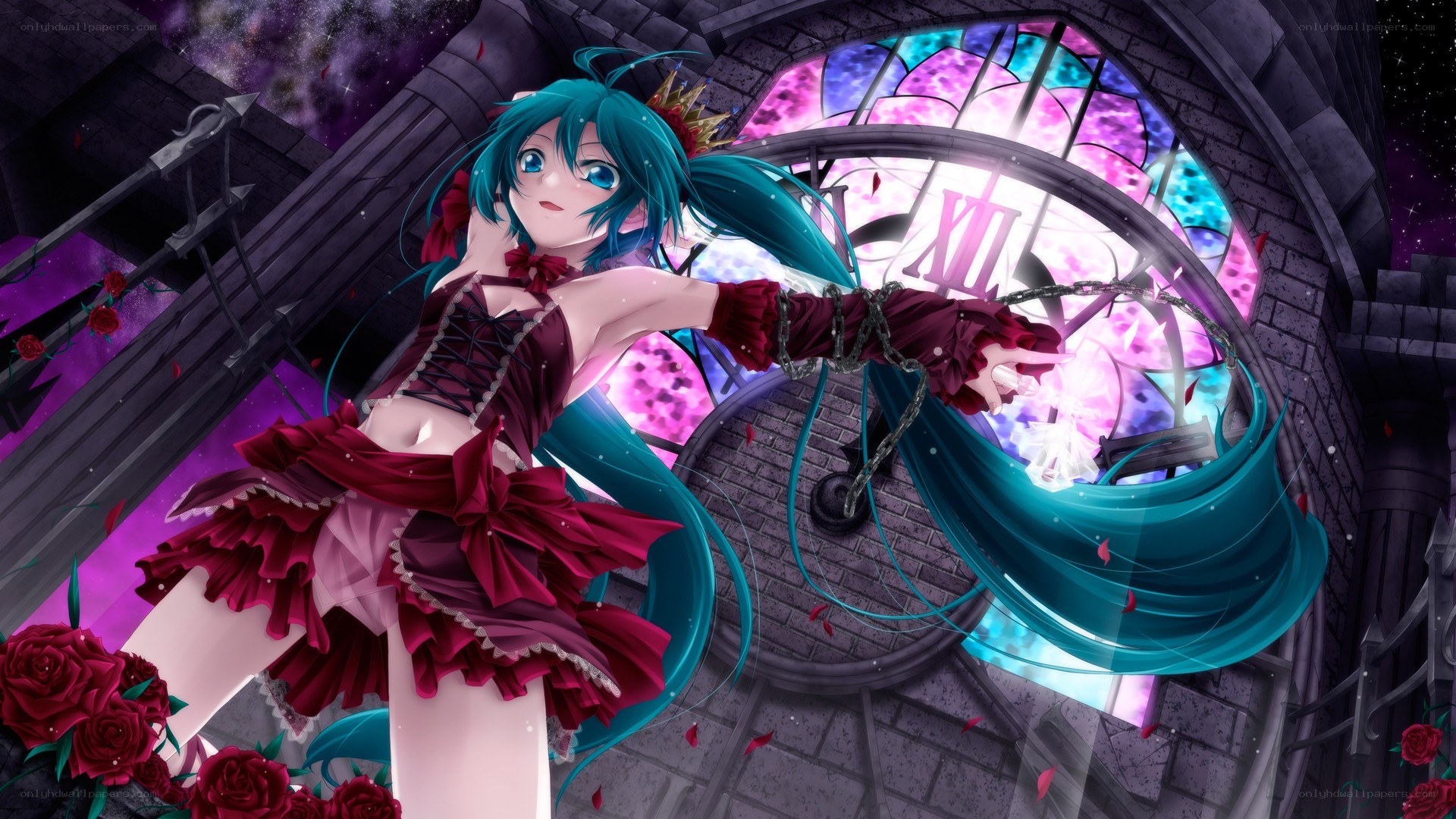 Miku in a gothic cathedral