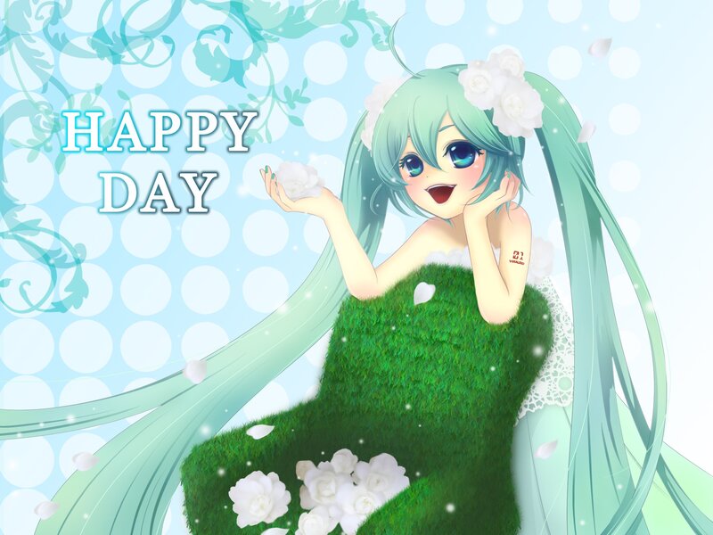 Miku in a grass dress