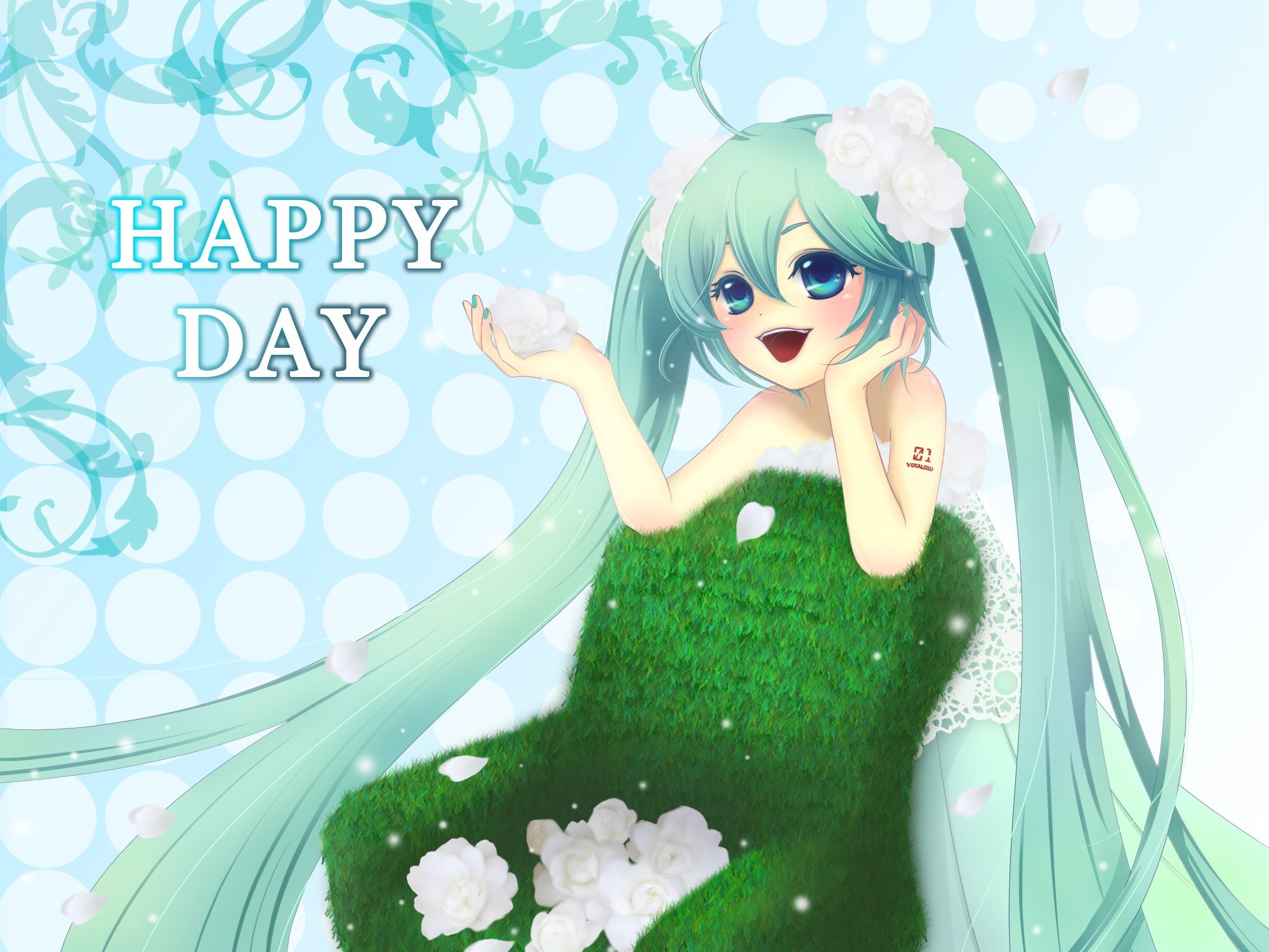 Miku in a grass dress
