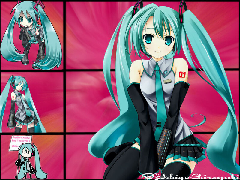 Miku in a grid collage