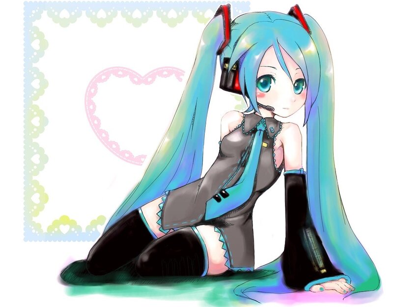 Miku in a heart frame