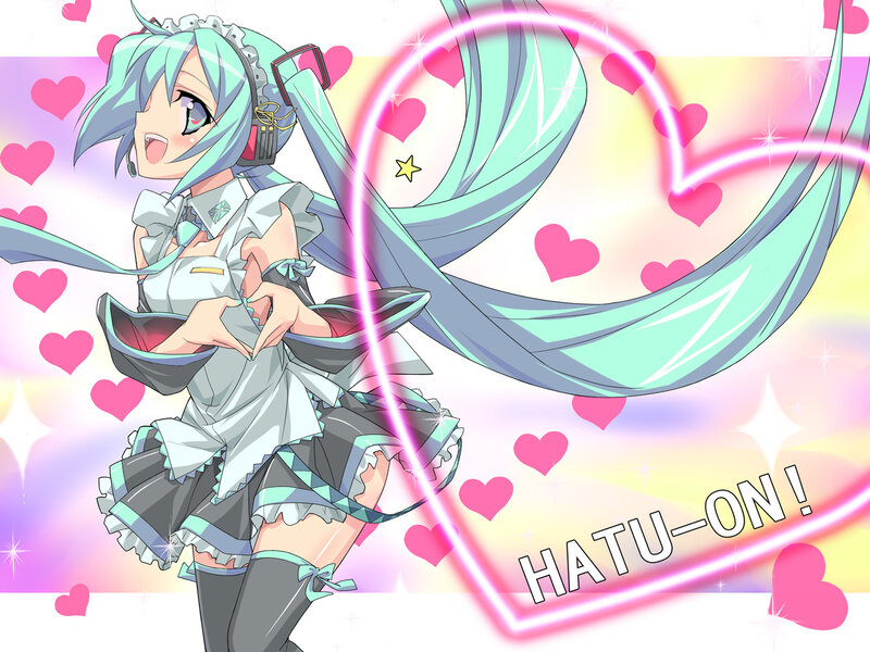 Miku in a heart-shaped pose