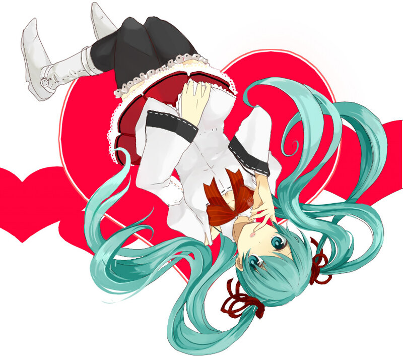 Miku in a heart-shaped pose