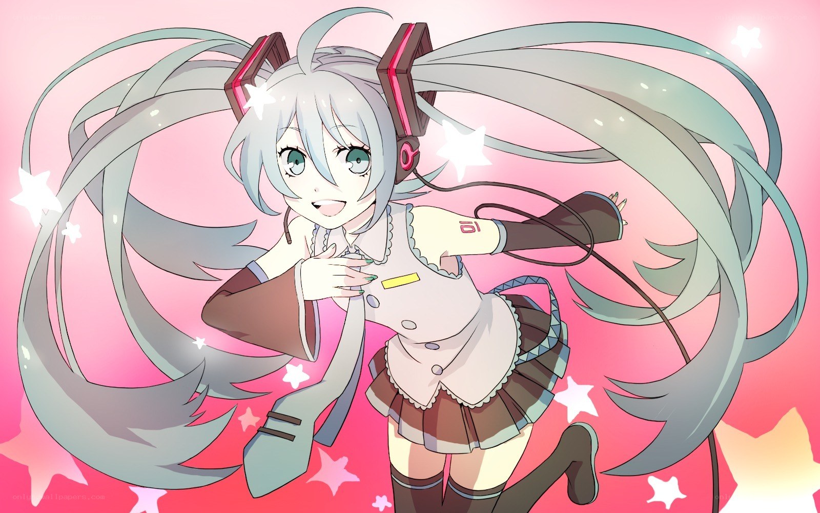 Miku in a joyful pose