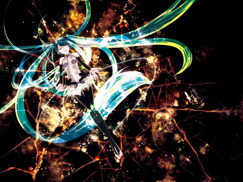 Miku in a light show