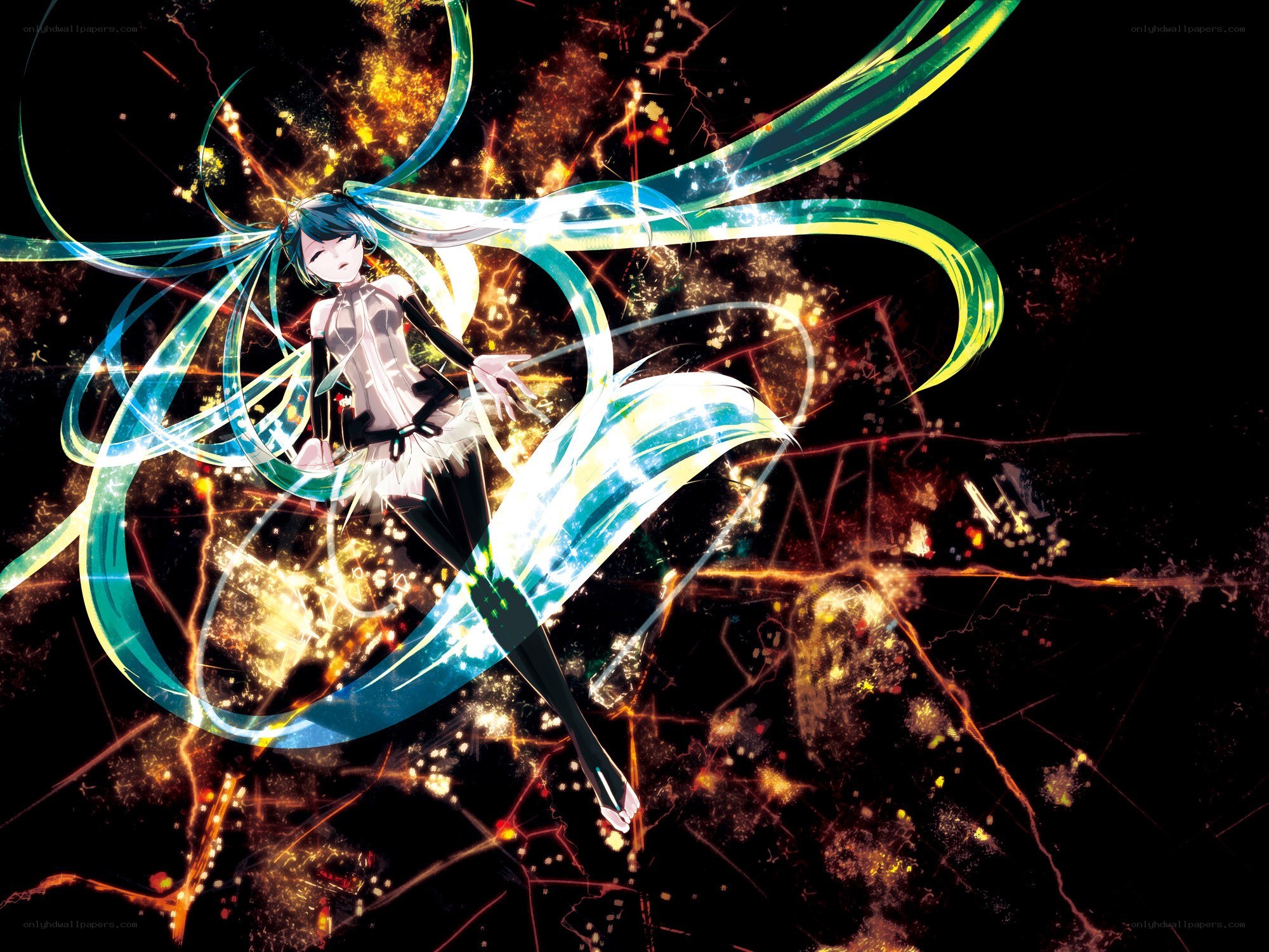 Miku in a light show