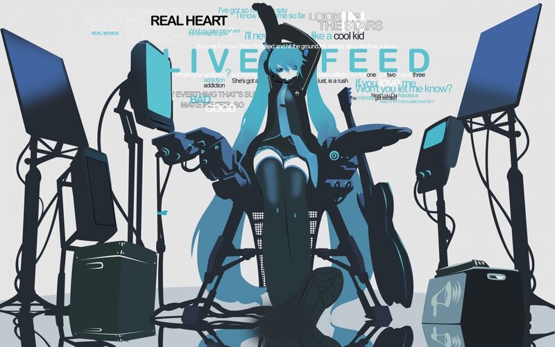 Miku in a live feed setup