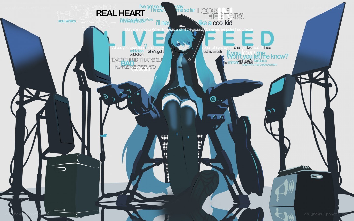 Miku in a live feed setup