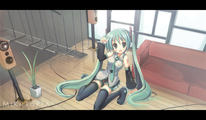 Miku in a living room