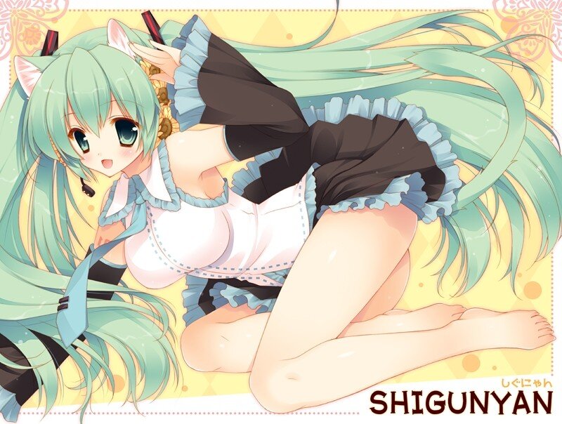 Miku in a maid outfit