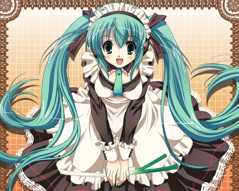 Miku in a maid outfit