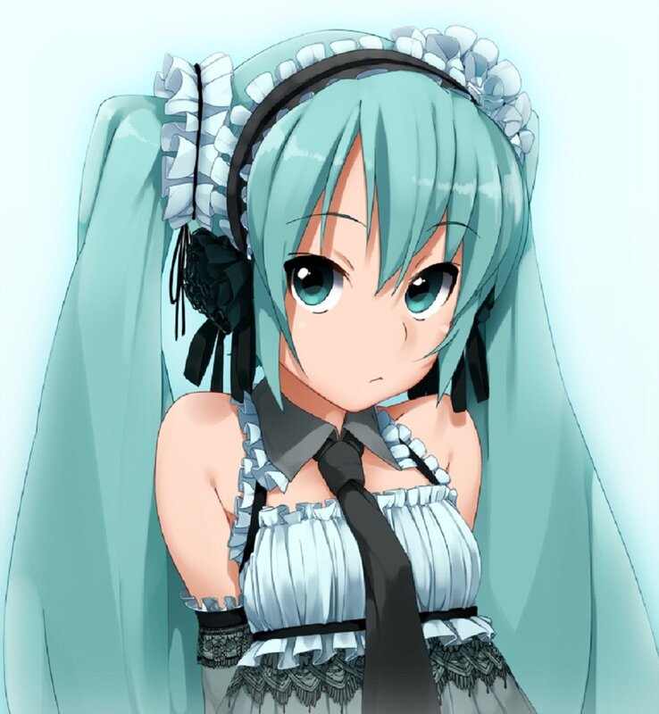 Miku in a maid outfit