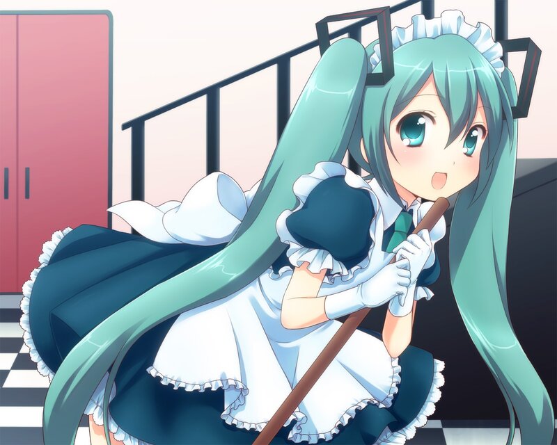 Miku in a maid outfit