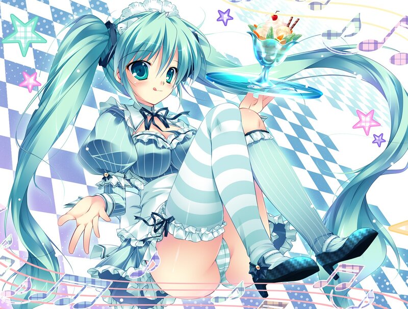 Miku in a maid outfit