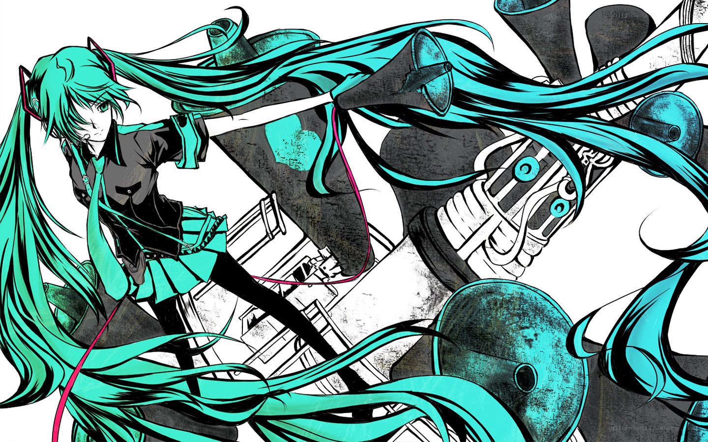 Miku in a mechanical battle
