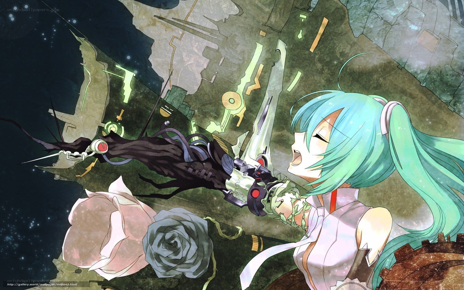 Miku in a mechanical battle